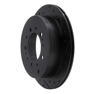 Lexus LX570 Brake Rotor (1) - Rear Right - R1 Concepts - Drilled & Slotted - Black - `07-`22